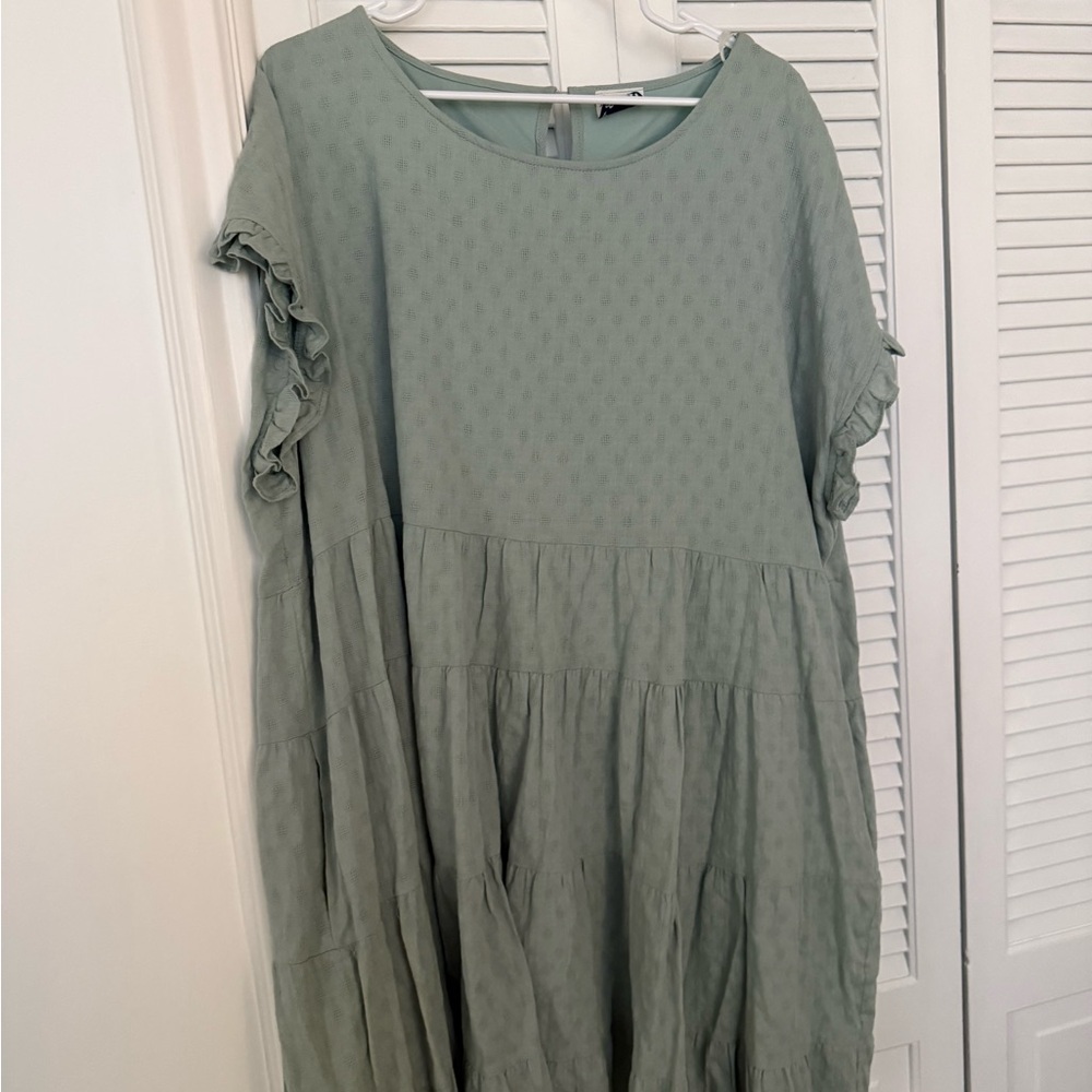 ARULA Green Flutter Sleeve Sundress